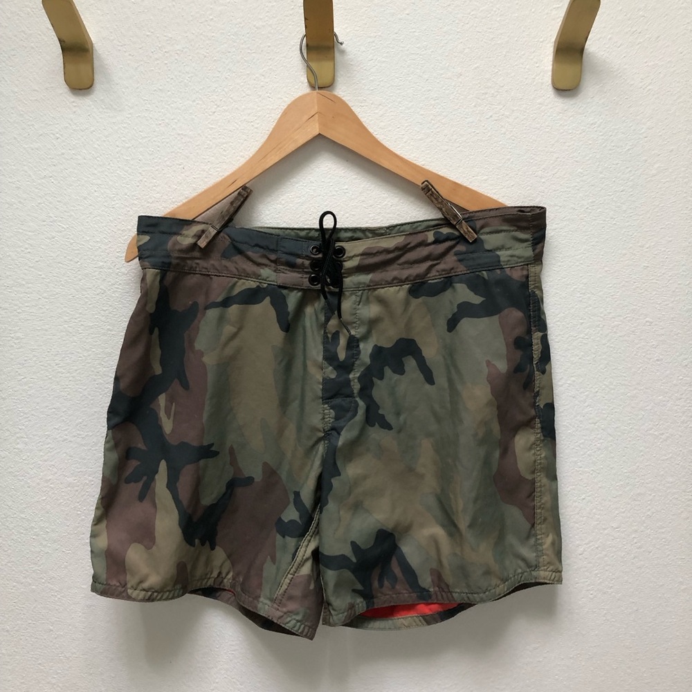 Birdwell Green Swim Trunks Quick-Dry Drawstring